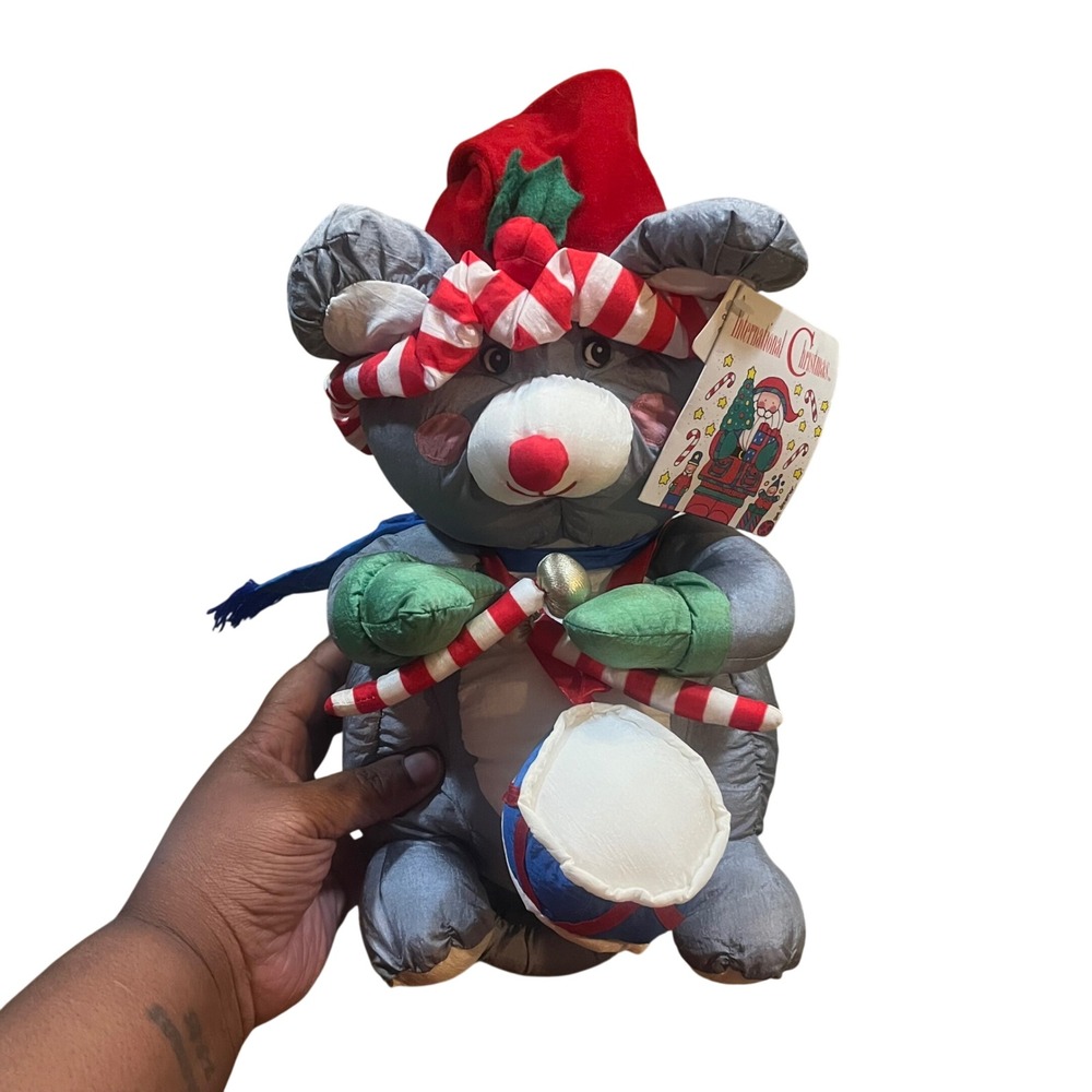 NEW International‎ Christmas Sue Dreamer Mouse Drummer Plush Holiday Decor 12"
